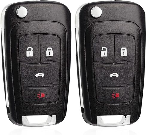 Flip Key Fob Replacement Fits for 2010-2021 Chevy Buick GMC (5-btn, 2 Pcs) in Saudi Arabia