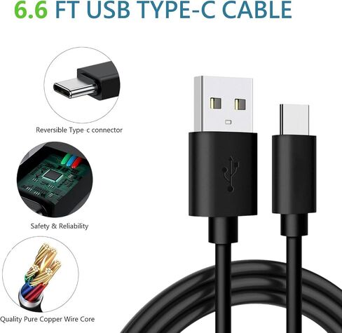 Type C Samsung Charger USB C Charger Fast Charging Type C 6ft Cable Cord for Samsung Galaxy Phone S10/S10e/S10+/S9/S9+/S8/S8+/S25/S24/S23/S22/S21/S20/ Ultra/Note 20/Note 10/Note 9 in Kuwait