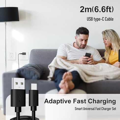 Type C Samsung Charger USB C Charger Fast Charging Type C 6ft Cable Cord for Samsung Galaxy Phone S10/S10e/S10+/S9/S9+/S8/S8+/S25/S24/S23/S22/S21/S20/ Ultra/Note 20/Note 10/Note 9 in Kuwait