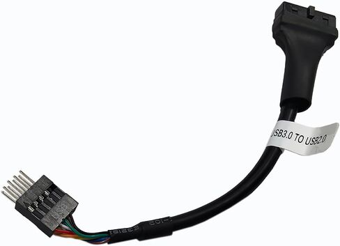 USB 3.0 to USB 2.0 Motherboard Adapter Cable, 19-Pin Female to 9-Pin Male Connector, Black, 0.5 Feet in Saudi Arabia