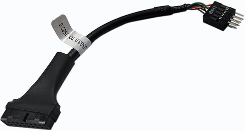 USB 3.0 to USB 2.0 Motherboard Adapter Cable, 19-Pin Female to 9-Pin Male Connector, Black, 0.5 Feet in Saudi Arabia
