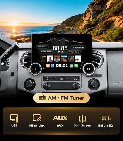 11.5''Dual Knob Car Radio for Ford-F150 (04-08) F250/F350 (08-16) in Kuwait