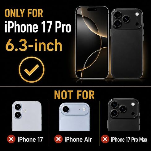 Privacy Screen Protector for iPhone 17 Pro, 3 Pack Tempered Glass with 3 Pack Camera Lens Protector, Auto Alignment Frame, 28° Privacy Protection, 9H Hardness, Bubble Free, Case Friendly in Kuwait