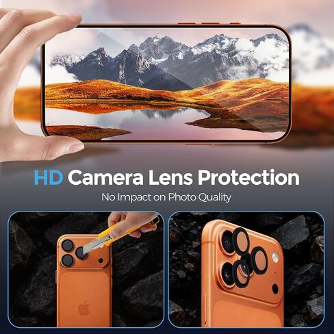 Privacy Screen Protector for iPhone 17 Pro, 3 Pack Tempered Glass with 3 Pack Camera Lens Protector, Auto Alignment Frame, 28° Privacy Protection, 9H Hardness, Bubble Free, Case Friendly in Kuwait