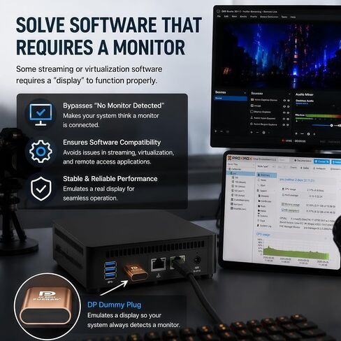 DP - DisplayPort Display Emulator EDID Emulator Plug 4K (تناسب مقطوعة الرأس 2560x1600@60 هرتز-4096x2160@60 هرتز) منفذ العرض الدمي التوصيل DisplayPort متوافق (4K-4096x2160@60 هرتز) in Kuwait
