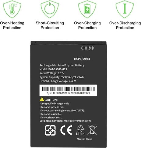 WUHAO for Sonim XP10 Battery BAT-05000-01S [2026 Upgraded] 5500mAh for Sonim XP10 XP9900 Replacement in Saudi Arabia