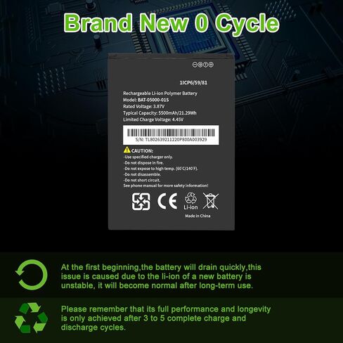 WUHAO for Sonim XP10 Battery BAT-05000-01S [2026 Upgraded] 5500mAh for Sonim XP10 XP9900 Replacement in Saudi Arabia