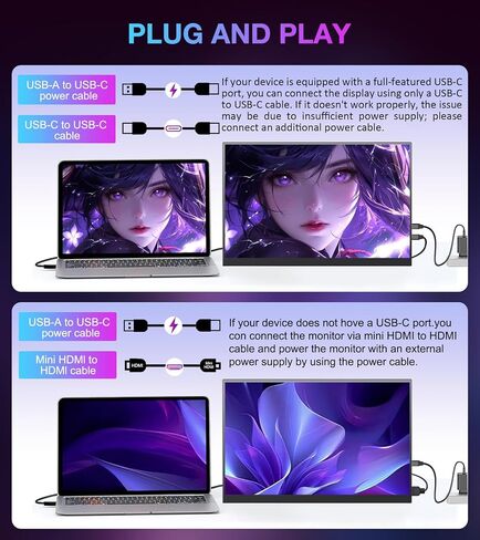 4K Portable Monitor 15.6" UHD 3840x2400 16:10 IPS 450 Nits 139% sRGB HDR with 2 USB-C & Mini HDMI Ports, Built-in Stand Speakers,Aluminum Body, VESA Travel Monitor for Laptop Mac PC PS5 Xbox in Kuwait