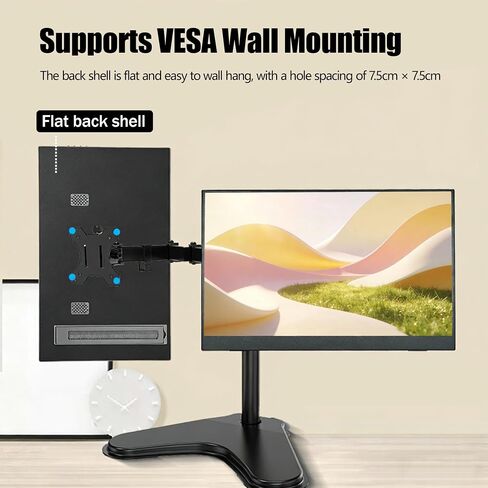 QQU 18.5" Wireless Portable Monitor for Laptop, 1200P FHD, External Display Support AirPlay Miracast, Built-in Speakers, Wireless Monitor Mirroring with Stand, 2nd Screen for Laptop MacBook PC Table in Kuwait