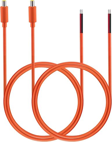 Tonton 2-Pack 16AWG DC7909 Power Pigtails Cable - 1M 3.3FT, Pure Copper, Orange - 12V DC 8mm Male Plug to Bare Wire, 7.9 x 5.5mm Barrel Connector Pigtail, Repair Cable for Solar Cell, Laptop Power in Kuwait