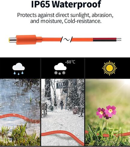 Tonton 2-Pack 16AWG DC7909 Power Pigtails Cable - 1M 3.3FT, Pure Copper, Orange - 12V DC 8mm Male Plug to Bare Wire, 7.9 x 5.5mm Barrel Connector Pigtail, Repair Cable for Solar Cell, Laptop Power in Kuwait