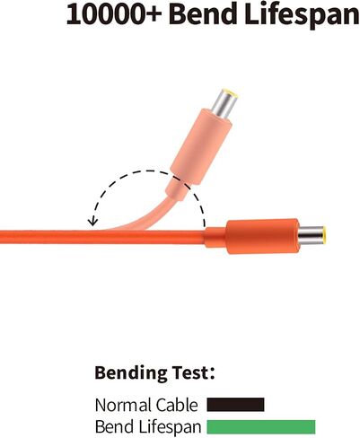 Tonton 2-Pack 16AWG DC7909 Power Pigtails Cable - 1M 3.3FT, Pure Copper, Orange - 12V DC 8mm Male Plug to Bare Wire, 7.9 x 5.5mm Barrel Connector Pigtail, Repair Cable for Solar Cell, Laptop Power in Kuwait