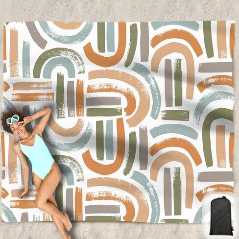 Beach Blanket Waterproof Sandproof Oversized 95"x 80",Sand Free Beach Mat with Corner Pockets,Portable Mesh Bag for Travel and Outdoor Camping (Dreamsea) (Dreamsea) in Kuwait