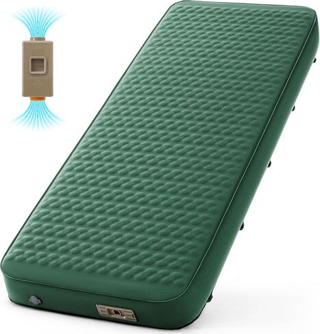 Self Inflating Sleeping Pad with Electric Pump for Adults - 4" Ultra-Thick Memory Foam Camping Mattress, Portable Outdoor Air Camp Mat Gear for Tent Car Cot Travel Hiking Backpacking (Green) in Saudi Arabia
