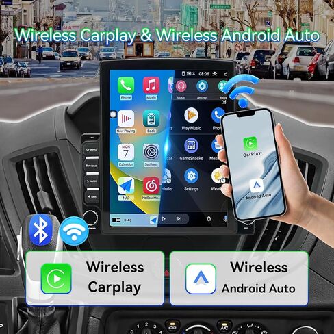 Android 13 Car Radio Stereo Compatible with Ford Transit 2013 2014 2015 2016 2017 2018 2019, 4+64G, 9.7" Touchscreen, Wireless Carplay Android Auto/Bluetooth/FM/GPS/WiFi/Mirror Link/SWC/Backup Camera in Kuwait
