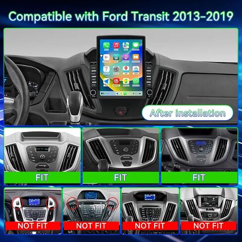 Android 13 Car Radio Stereo Compatible with Ford Transit 2013 2014 2015 2016 2017 2018 2019, 4+64G, 9.7" Touchscreen, Wireless Carplay Android Auto/Bluetooth/FM/GPS/WiFi/Mirror Link/SWC/Backup Camera in Kuwait