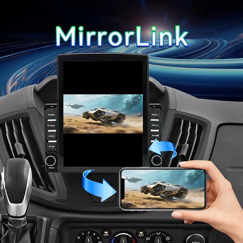 Android 13 Car Radio Stereo Compatible with Ford Transit 2013 2014 2015 2016 2017 2018 2019, 4+64G, 9.7" Touchscreen, Wireless Carplay Android Auto/Bluetooth/FM/GPS/WiFi/Mirror Link/SWC/Backup Camera in Kuwait