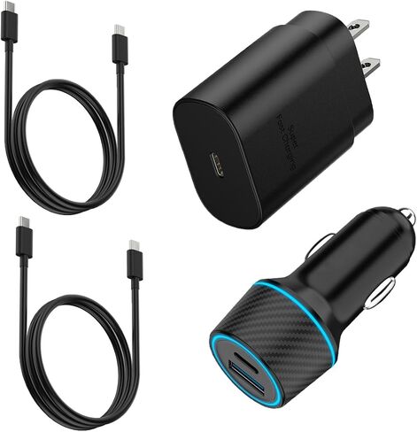 25W Super Fast Charger USB Type C Wall/Car Charger Combo Kit PD PPS in Saudi Arabia