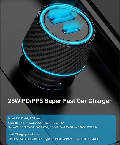 25W Super Fast Charger USB Type C Wall/Car Charger Combo Kit PD PPS in Saudi Arabia