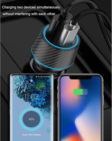 25W Super Fast Charger USB Type C Wall/Car Charger Combo Kit PD PPS in Saudi Arabia