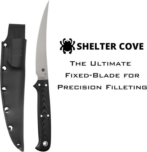 Spyderco Shelter Cove Fixed Blade Knife with 5.78" 8Cr17MoV Steel Blade and G-10 Handle - EDC Knife for Men and Women, Perfect for Hunting, Tactical, Camping, Survival, Hiking - PlainEdge - FB52GP in Saudi Arabia