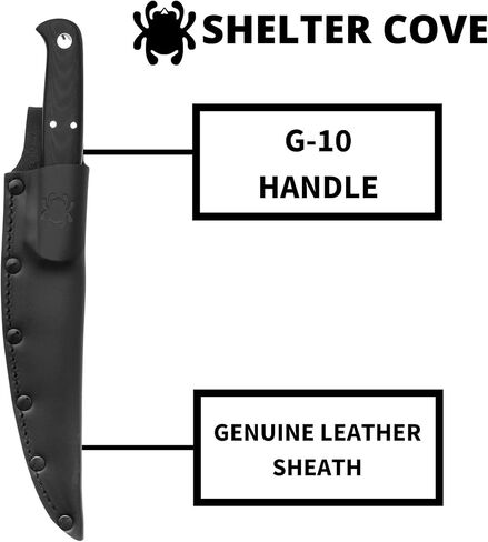 Spyderco Shelter Cove Fixed Blade Knife with 5.78" 8Cr17MoV Steel Blade and G-10 Handle - EDC Knife for Men and Women, Perfect for Hunting, Tactical, Camping, Survival, Hiking - PlainEdge - FB52GP in Saudi Arabia