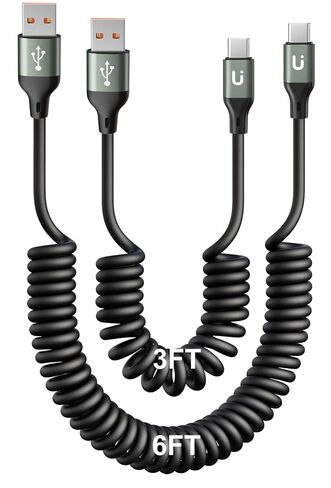 USBC to USBC Cable for Car 3FT Coiled USB Type C Charge Cable Fast Charging in Kuwait