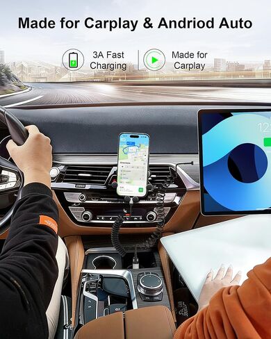 Car Carplay Cable 2Pack 3ft Coiled USB A to USB C Cable for Android Auto CarPlay, USB C Car Cable Fast Charging for iPhone 17 16 15 Samsung Galaxy S25 S24 S23, USB C Cable Coiled in Saudi Arabia