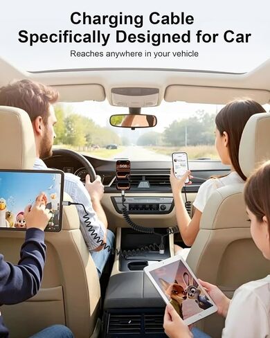 Car Carplay Cable 2Pack 3ft Coiled USB A to USB C Cable for Android Auto CarPlay, USB C Car Cable Fast Charging for iPhone 17 16 15 Samsung Galaxy S25 S24 S23, USB C Cable Coiled in Saudi Arabia