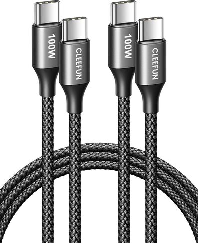 CLEEFUN 4ft USB C to USB C Cable, 100W Fast Charger Cord Type C to C 2Pack in Kuwait