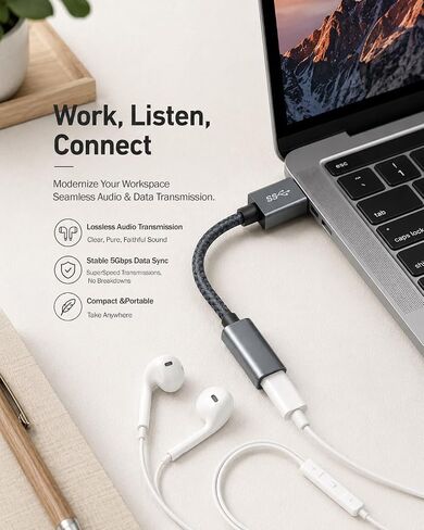USB C Female to USB Male Adapter Cable, 10Gbps High Speed Flexible Type C to USB A Extender, Aluminum Braided, 3A Charging, Compatible with MagSafe, Quest Link, PC, Laptop, SSD in Kuwait