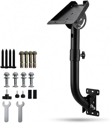 Starlink Gen 3 Wall Mount, Heavy Duty Curved Mounting Kit for Starlink Standard Gen 3/4/4X, 360° Adjustable Roof Wall Satellite Dish Bracket with Pipe Adapter, Outdoor Metal Mount for Home RV in Saudi Arabia