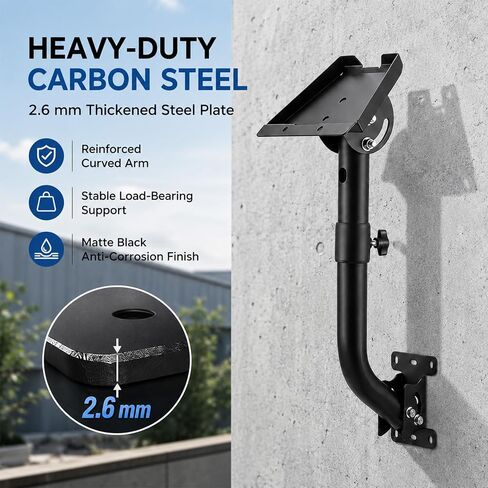 Starlink Gen 3 Wall Mount, Heavy Duty Curved Mounting Kit for Starlink Standard Gen 3/4/4X, 360° Adjustable Roof Wall Satellite Dish Bracket with Pipe Adapter, Outdoor Metal Mount for Home RV in Saudi Arabia