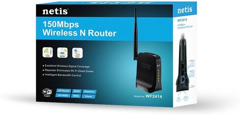 Netis WF2414 Wireless N150 Router, Access Point And Repeater All in One, Advanced QoS, WPS Setup, 5 dBi High Gain Antenna in Kuwait