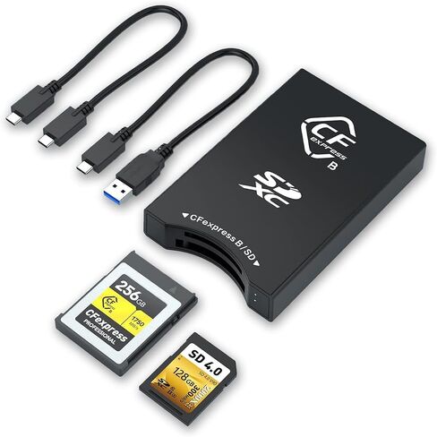10Gbps CFexpress Type B and SD UHS-II Dual-Slot Memory Card Reader, USB 3.1 Gen 2 CFexpress Reader for CFexpress Type B/SD Card Read 2 Cards Simultaneously Support Windows/Android/Linux/Mac OS in Kuwait