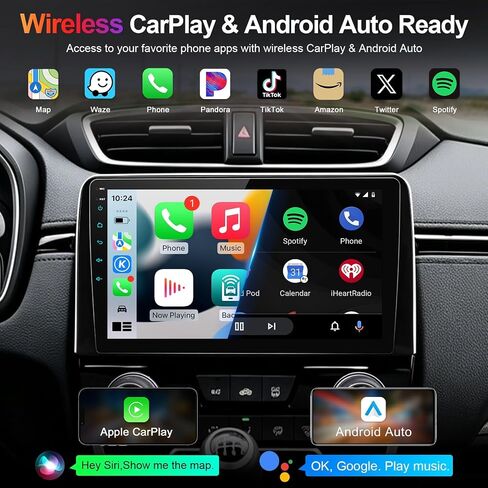 8 Core Car Stereo Radio for Honda CRV 2017-2021, 4+64G 10" QLED Touch Screen Car Radio with Wireless Carplay/Android Auto with WiFi GPS Navigation, Bluetooth, SWC/AM FM Radio in Kuwait