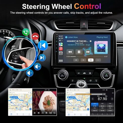 8 Core Car Stereo Radio for Honda CRV 2017-2021, 4+64G 10" QLED Touch Screen Car Radio with Wireless Carplay/Android Auto with WiFi GPS Navigation, Bluetooth, SWC/AM FM Radio in Kuwait