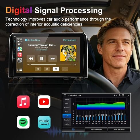 8 Core Car Stereo Radio for Honda CRV 2017-2021, 4+64G 10" QLED Touch Screen Car Radio with Wireless Carplay/Android Auto with WiFi GPS Navigation, Bluetooth, SWC/AM FM Radio in Kuwait