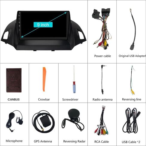 Android 13 Car Radio for Ford Escape 2013-2016 with Reverse Camera in Kuwait