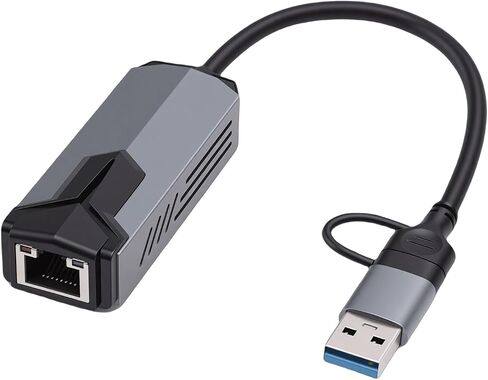 USB C to RJ45 Ethernet Adapter 5G Fast Connection for 10 11 and OS X Devices Aluminum Alloy 1 Piece in Kuwait