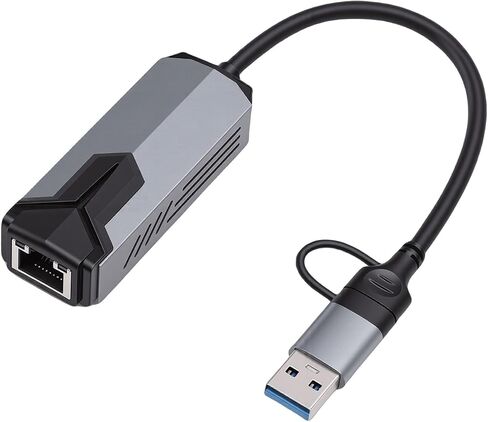 USB C to RJ45 Ethernet Adapter 5G Fast Connection for 10 11 and OS X Devices Aluminum Alloy 1 Piece in Kuwait