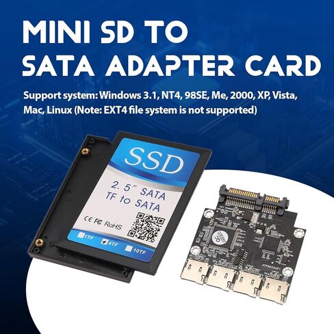 TF to SATA Adapter Card with Micro-SD Support, Hot Plug No Driver in Kuwait