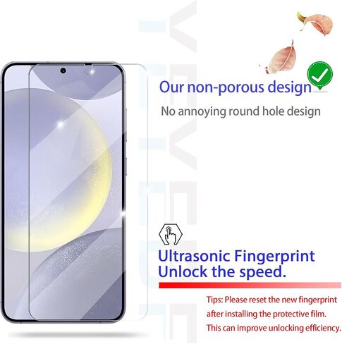 Galaxy S24 Plus Screen Protector + Camera Lens Protector, [2 +2 Pack] [Ultrasonic Fingerprint Unlock] Full Coverage Tempered Glass Screen Protector For Samsung Galaxy S24 Plus in Kuwait