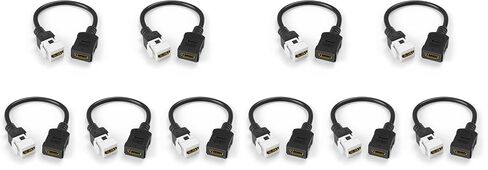 VCE 4K HDMI Keystone Jack Cable F2F, for Keystone Wall Plate, 6'', 5-Pack in Kuwait