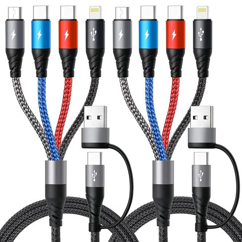 Dual Type-C 4 in 2 Multi Charging Cable,[2Pack 6Ft] Multiple Charger Cord in Kuwait