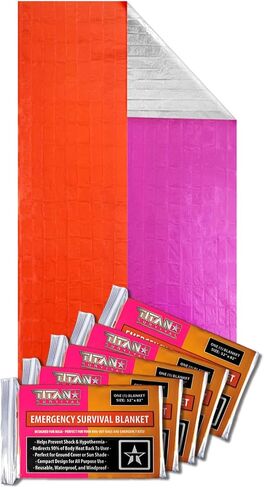 Titan Emergency Blanket 5 Pack Mylar - Thermal Space Blanket in Saudi Arabia
