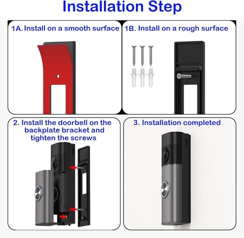 No-Drill Adhesive Mount for Ring Battery Doorbell Plus/Pro(2nd Gen 2026 Newest Model) & Wired Doorbell Pro(3rd Gen 2025), Door Mounting Holder Bracket for Apartments Rentals Offices Houses in Kuwait