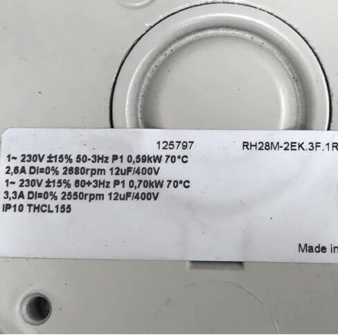 RH28M-2EK.3F.1R 400V 2.6/3.3A 10.59/10.70KW 2680/2550RPM مروحة تبريد 5 أسلاك in Kuwait