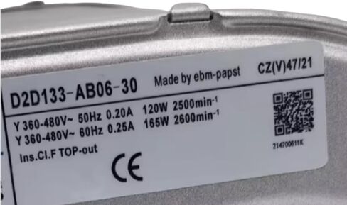 D2D133-AB06-30 360-480 فولت 0.20/0.25 أمبير 120/165 وات 2500/2600 دورة في الدقيقة مروحة تبريد 133 مم in Kuwait