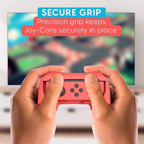 TALK WORKS Comfort Grips for Nintendo Switch Joy-Con - Secure Fit Gaming Controller Grips, Gamer Accessories for Joy-Con, Handheld Joystick Remote Control Holder Joy-Con Kit - Blue/Red Combo (2 Pack) in Saudi Arabia
